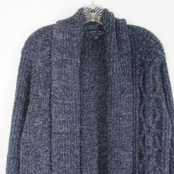 BAREFOOT DREAMS Blue CozyChic Cabin Cable Knit Cardigan Women’s Size Small - Picture 4 of 12